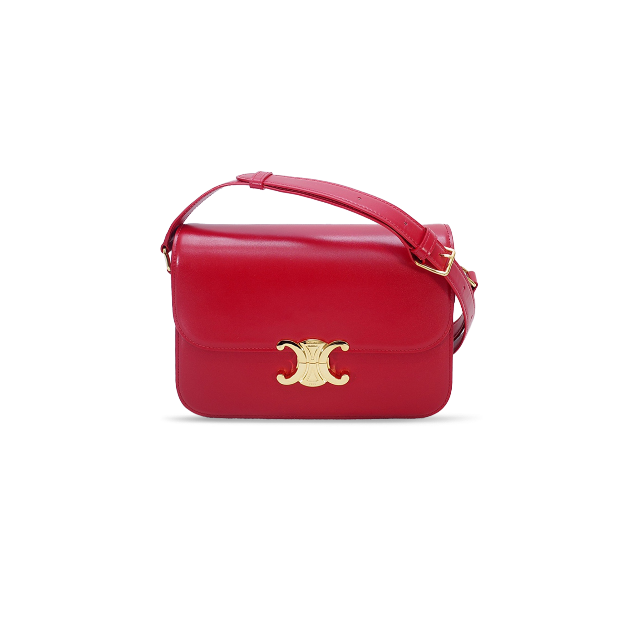 CELINE MEDIUM TEEN TRIOMPHE BAG IN SHINY CALFSKIN 187363BF4.28LV (22.5*16.5*7.5cm)